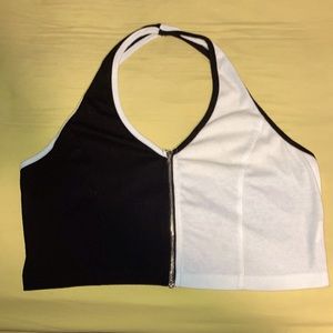 Halter cropped tank.